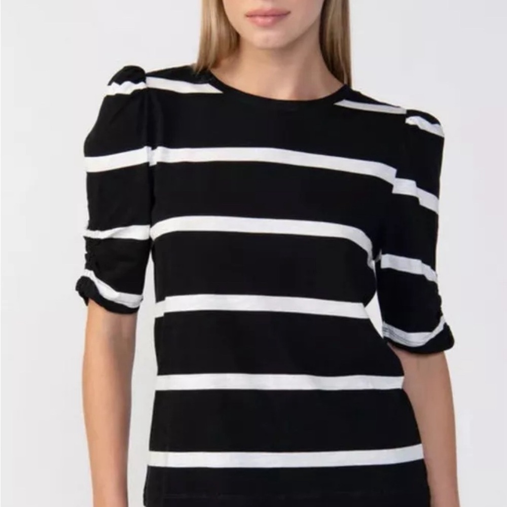 Sanctuary Black/Creme Stripe Love Buzz Tee NWT (L)